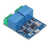 aqxreight Modulo relè Interruttore di Controllo Intelligente USB Durevole Ad Alte Prestazioni a 2 Vie con LED per Protezione da Sovracorrente per il Chip di Lavoro Seriale del Computer di Istruzioni