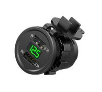 aqxreight Motocicletta USB 12V Electric Digital Voltmeter Parti di Ricarica Rapida per Tablet di Telefono Red Due Uguali Alla Ricarica in Alto e può Essere in Grado di Navigazione Cella di (GREEN)