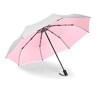 aqxreight Ombrello da Viaggio Compatto Aperto Automatico per Pioggia, Sole, Ombrellone da Pioggia Pieghevole Lady Woman 3, Ombrelloni Automatici Portatili Anti-UV da Esterno (rosa)