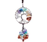 aqxreight Ornamento Appeso Crystal Orning Round Shape Auto Retroview Specchio Accessori Appeso Accesso per Camera Letto (Modello Rotondo colorato)