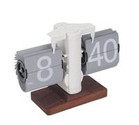 aqxreight Orologio da Scrivania Meccanico retrò con Base in Noce - Design Ribaltabile Automatico Alimentato a Batteria per l'arredamento della Casa o dell'ufficio (#1)