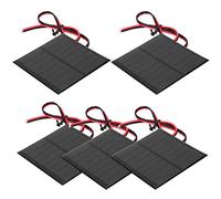 aqxreight Pannello Batteria Solare Piccolo da 5 Pezzi - Modulo in Polisilicio Ad Alta Efficienza con Cavo da 30 Cm DC 4 V 160 MA per Progetti Fai da Te Luci Solari e Accessori Industriali