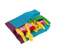 aqxreight Paracadute da Gioco Arcobaleno per Bambini Giocattolo per attività all'aperto in Tessuto di Bue per Giochi e Sviluppo delle abilità Motorie (3,6 m/11,8 Piedi)