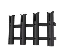 aqxreight Portacanna da Pesca a Parete, Portacanne da Pesca Verticale per Barca a 4 Canne con Viti per Barca Marina da Garage per Kayak, Robusto Materiale in Nylon (BLACK)