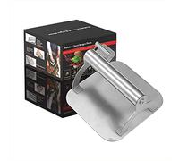 aqxreight Pressa per Hamburger in Acciaio Inossidabile, Strumento da Antiaderente per Preparare Tortini, Spremere Il Grasso, Manico Ergonomico per Pancetta, Salsicce, Barbecue, Griglia, Facile da