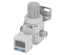 aqxreight Regolatore di Pressione dell'aria con Staffa Manometro Digitale Valvola di Regolazione della Pressione del Vuoto Pneumatica 8 Mm 5/16 Pollici con Precisione il Manometro e per il