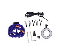 aqxreight Saldatura Helping Hand 5 Jaws 3x USB Numprefier ASS Flexible Arms Light Station Blue (BLUE)