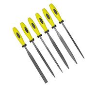 aqxreight Set di 6 Lime Ad Ago per Cuscinetti, Lime Piatte Rotonde a Punta in Acciaio per Lucidatura di Gioielli in Vetro e Metallo, Sbavatura e Smussatura (SIL-1113)