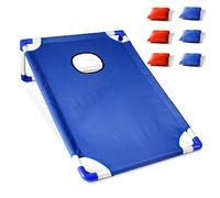 aqxreight Set di Cornhole Portatile con 1 Tabellone da Gioco di Cornhole e 6 Sacchi di Fagioli per il Gioco di Lancio in Giardino, Amici, Famiglia e Fagioli, il Set Natalizio è un Regalo per il Tuo