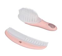 aqxreight Set di Pettini con Spazzole per Bambini Simpatico Rosa Piccolo Compatto Leggero Portatile Morbido e Confortevole Strumenti di Massaggio per Neonati Facile da Graffiare è la COMODA Spazzola