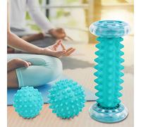 aqxreight Set di Sfere per Massaggio Appuntite con Rulli di Arachidi in TPE, Massaggiatore per i Piedi Posteriori, Palla per Fitness, Massaggiare i Muscoli, Palla di Tensione, Allevia il Massaggio,