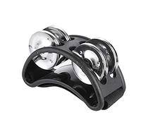 aqxreight Strumento a Percussione Tamburello a Pedale con Campanelle Jingle Comodo Cinturino in Nylon per età Migliora la Tua Esperienza Musicale con Tamburo a Pedale Nero