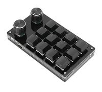 aqxreight Tastiera Macro Meccanica con una Sola Mano Tastierino Programmabile a 12 Tasti per Giochi Ufficio e Utilizzo Scorciatoie Personalizzate Manopola Multimediale USB Portatile Plug & Play (#2)