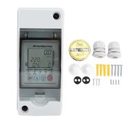 aqxreight Timer Contatore Intelligente WiFi, Interruttore Automatico Telecomando con Display LCD per APP, Protezione da Perdite di Sovratensione e Sottotensione, 1 63A, Materiale ABS Pa66