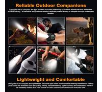 aqxreight Torcia da Polso Multifunzionale Torcia Portatile per Bicicletta Lampada di Avvertimento Ricaricabile Impermeabile con Bussola 5 modalità di Illuminazione per Escursionismo in Bicicletta