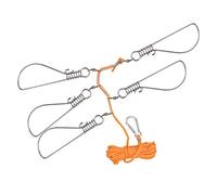 aqxreight Traversa da Pesca in Acciaio Inossidabile con 5 Moschettoni e Sfera, Custodia per Pesci di Servizio per la Cattura di Acqua Dolce in Acqua Salata, Design Sicuro con Fibbia Elastica