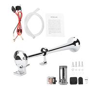 aqxreight Tromba d'aria a Tromba Singola 12 V in Lega di Acciaio con Compressore per Camion, Motociclette, Treno, Suono Enorme, Potente, 150 dB. Emette Ad Alta Voce un Clacson di Avvertimento di