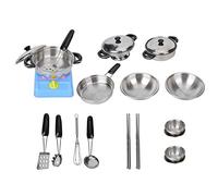 aqxreight Utensili da Cucina Giocattolo Mini Simulazione Bambini Cucina in Acciaio Inossidabile Finta Gioca a Giocattoli Giocattolo Può Migliorare la capacità di Allenamento per la Cura di sé, la