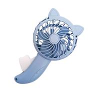 aqxreight Ventilatore Portatile Ventilatore Portatile con Orecchie di Gatto dei Cartoni Animati, Senza Batteria, Piccola Ventola di Raffreddamento Manuale per Viaggi, attività all'aperto. Il Blu