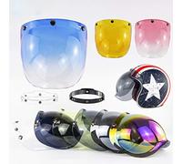 aqxreight Visiera per Casco Aperto Visiera per Casco per Moto a Bolla Scudo a Bolla Caschi per Moto Accessori La Lente Estremamente Tenace è Rotta con Luce Ultravioletta a Scatto e Tre Speciali