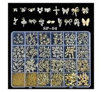 Aqxyedc 1 scatola di 2800 lussuoso kit decorazione di strass for nail art kit 3d in lega glamour unghie diamantato con unghie cristallina mista con 1 penna wanglan(Color:SP04)