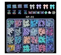 Aqxyedc 1 scatola di 2800 lussuoso kit decorazione di strass for nail art kit 3d in lega glamour unghie diamantato con unghie cristallina mista con 1 penna wanglan(Color:SP01)