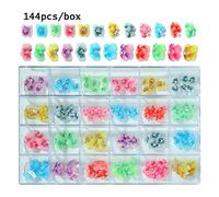 Aqxyedc 1 scatola di 2800 lussuoso kit decorazione di strass for nail art kit 3d in lega glamour unghie diamantato con unghie cristallina mista con 1 penna wanglan(Color:Flower Set)