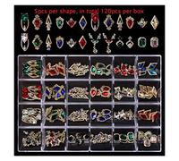 Aqxyedc 1 scatola di 2800 lussuoso kit decorazione di strass for nail art kit 3d in lega glamour unghie diamantato con unghie cristallina mista con 1 penna wanglan(Color:BYCR-09)