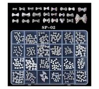 Aqxyedc 1 scatola di 2800 lussuoso kit decorazione di strass for nail art kit 3d in lega glamour unghie diamantato con unghie cristallina mista con 1 penna wanglan(Color:SP02)