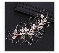 Aqxyedc Accessori for capelli da sposa alla moda Accessori for capelli Gold Fascia Rhinestone cristallo Flower Fascia foglia foglia copricapo sposa Accessori for capelli Handmade wanglan(Rose Gold Col