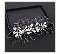 Aqxyedc Accessori for capelli da sposa alla moda Accessori for capelli Gold Fascia Rhinestone cristallo Flower Fascia foglia foglia copricapo sposa Accessori for capelli Handmade wanglan(Silver)
