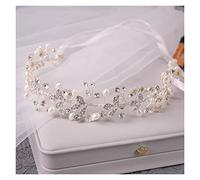 Aqxyedc Accessori for capelli da sposa Cintura for capelli con perle di cristallo Ornamenti for capelli da sposa Gioielli for capelli Copricapo da sposa Fasce wanglan