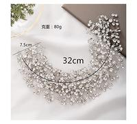 Aqxyedc Accessori for capelli da sposa color argento di lusso Diademi con strass Fasce for capelli Gioielli for capelli da donna Copricapo Ornamenti da sposa fatti a mano wanglan