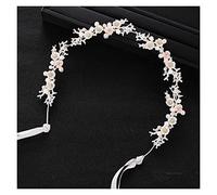 Aqxyedc Accessori for capelli da sposa vintage Testa di fiore di perle di cristallo con accessori for capelli da sposa dorati Copricapo da sposa fatto a mano wanglan(Silver)