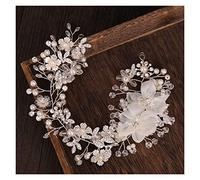 Aqxyedc Argento Colore Crystal Flower Capel Capelli Accessori for capelli da sposa Ornamenti for capelli Bridal Tiara Perla Capelli Pettini Collega dei gioielli wanglan