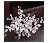 Aqxyedc Argento colore fiore pettini pettini strass eleganti gioielli for capelli for sposa squisita accessori for capelli for capelli sposa pettini for capelli wanglan(Silver)