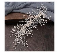 Aqxyedc Argento Colore Pearla Capelli Pettine Capurocollo Perla Fiore Capelli Pettine Tiara Headdress for le donne Sposa Accessori for capelli da sposa Bridal wanglan