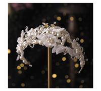 Aqxyedc Argento Colore Perla Cristallo Hairband Diadema Fasce for capelli da sposa Gioielli for capelli da sposa Accessori for capelli da donna con fiori for feste wanglan