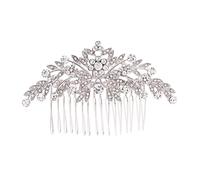 Aqxyedc Argento Strass Cristalli Foglie Da Sposa Capelli Pettine Laterali Forcine Accessori for Capelli Da Donna Gioielli wanglan