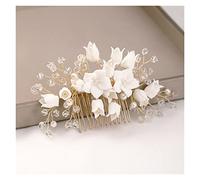 Aqxyedc Bianco fiore pettine for capelli donne gioielli gioielli ornamento accessori for capelli da sposa pettine pettine pettine for capelli for capelli for capelli wanglan