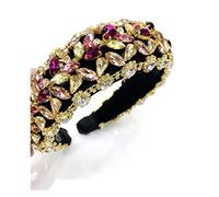 Aqxyedc Boho Gorgeous full Diamante imbottito barocco barocco fasce di lusso crystal hairbands donne strass tiara bling accessori for capelli706 wanglan(19)
