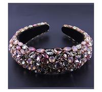 Aqxyedc Boho Gorgeous full Diamante imbottito barocco barocco fasce di lusso crystal hairbands donne strass tiara bling accessori for capelli706 wanglan(26)