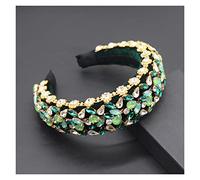 Aqxyedc Boho Gorgeous full Diamante imbottito barocco barocco fasce di lusso crystal hairbands donne strass tiara bling accessori for capelli706 wanglan(15)