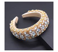 Aqxyedc Boho Gorgeous full Diamante imbottito barocco barocco fasce di lusso crystal hairbands donne strass tiara bling accessori for capelli706 wanglan(17)