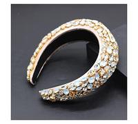 Aqxyedc Boho Gorgeous full Diamante imbottito barocco barocco fasce di lusso crystal hairbands donne strass tiara bling accessori for capelli706 wanglan(2)