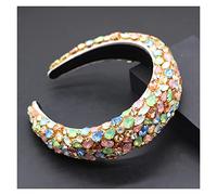 Aqxyedc Boho Gorgeous full Diamante imbottito barocco barocco fasce di lusso crystal hairbands donne strass tiara bling accessori for capelli706 wanglan(4)