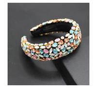 Aqxyedc Boho Gorgeous full Diamante imbottito barocco barocco fasce di lusso crystal hairbands donne strass tiara bling accessori for capelli706 wanglan(13)