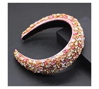Aqxyedc Boho Gorgeous full Diamante imbottito barocco barocco fasce di lusso crystal hairbands donne strass tiara bling accessori for capelli706 wanglan(3)