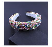 Aqxyedc Boho Gorgeous full Diamante imbottito barocco barocco fasce di lusso crystal hairbands donne strass tiara bling accessori for capelli706 wanglan(29)