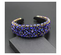 Aqxyedc Boho Gorgeous full Diamante imbottito barocco barocco fasce di lusso crystal hairbands donne strass tiara bling accessori for capelli706 wanglan(32)